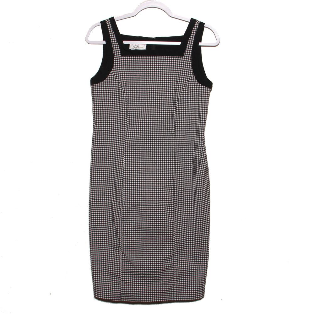 Vintage AGB Checked Jumper Dress Size 6 Sleeveless